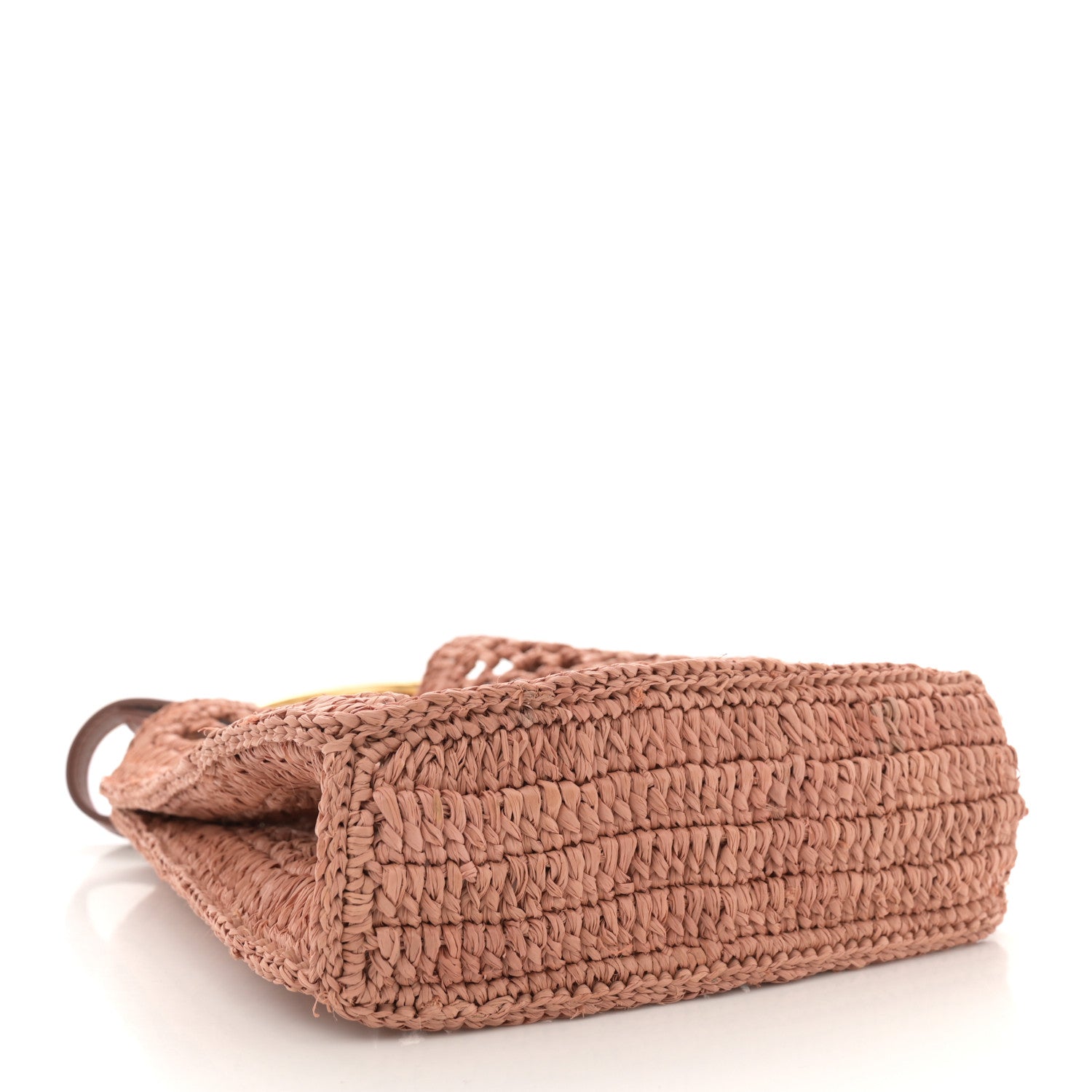 Chloe Raffia Calfskin Mini Summer Banana Tote Summery Beige 4 of 11