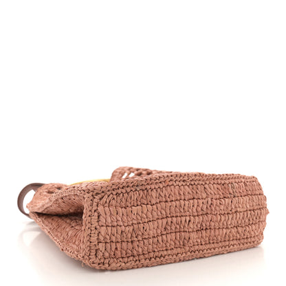 Chloe Raffia Calfskin Mini Summer Banana Tote Summery Beige 4 of 11