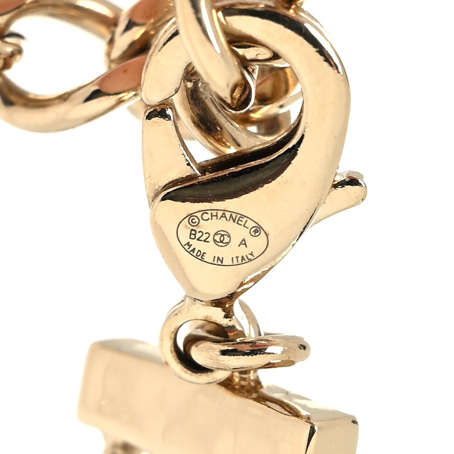 Chanel Metal Lambskin Reissue Lock Choker Necklace Black White Gold 5 of 5