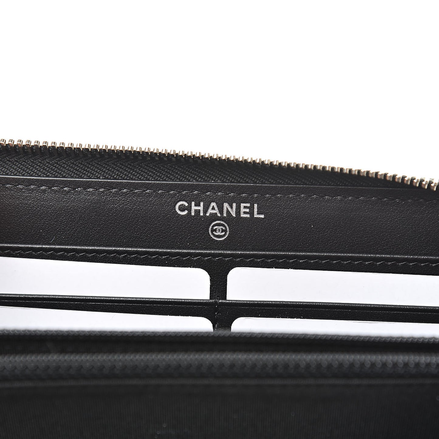 Caviar Quilted Large Gusset Zip Around Wallet Black