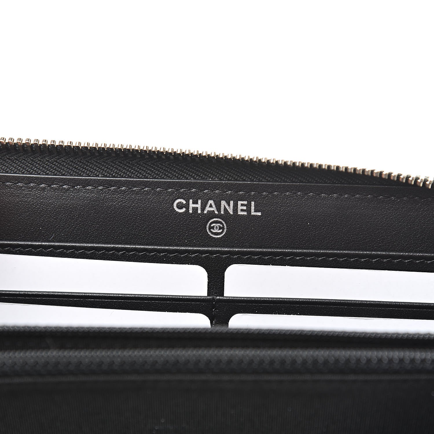 Chanel Caviar Quilted Large Gusset Zip Around Wallet Black 6 of 10