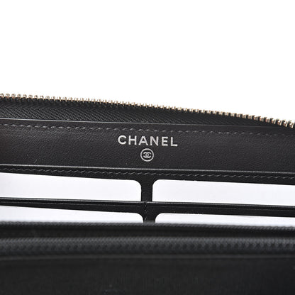 Chanel Caviar Quilted Large Gusset Zip Around Wallet Black 6 of 10