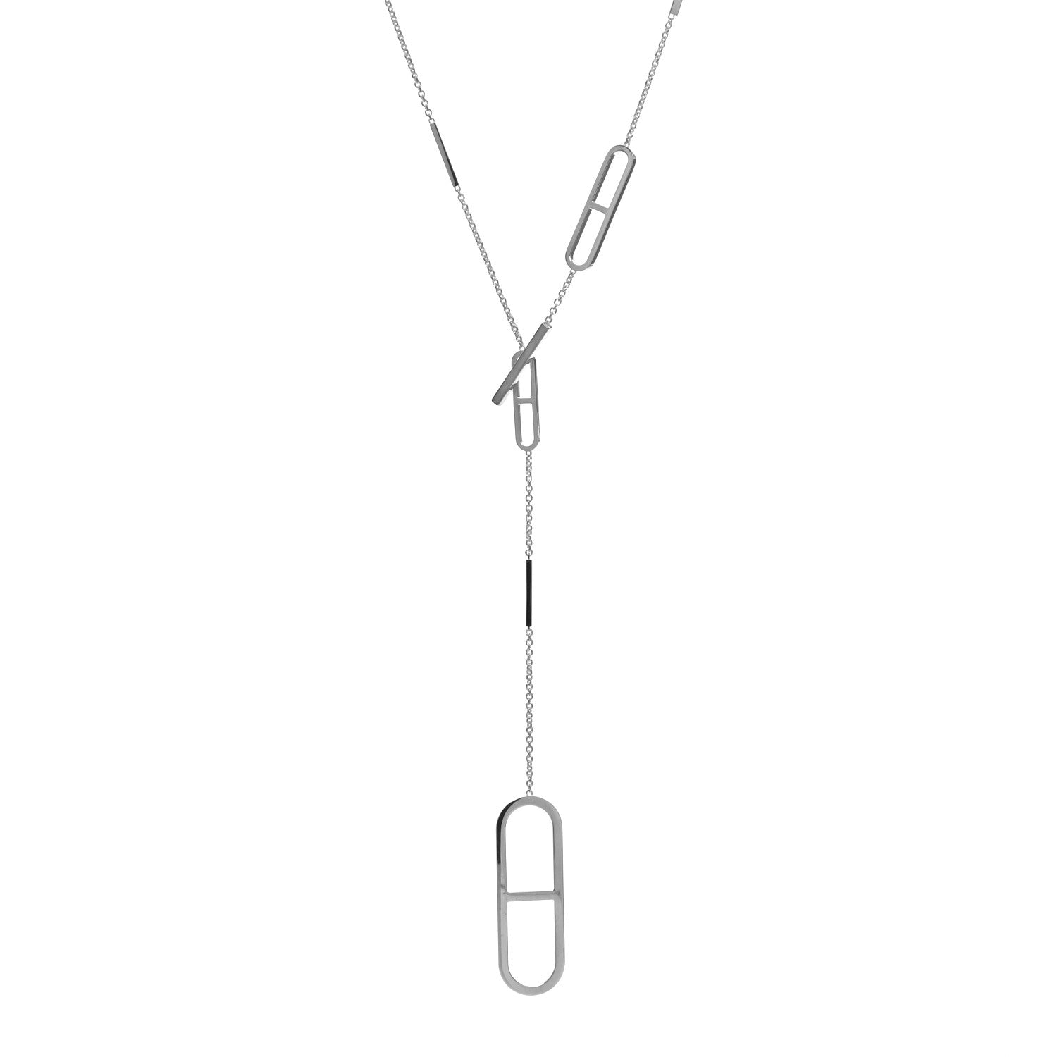 Hermes Sterling Silver Ever Chaine d'Ancre Long Lariat Necklace 1 of 5