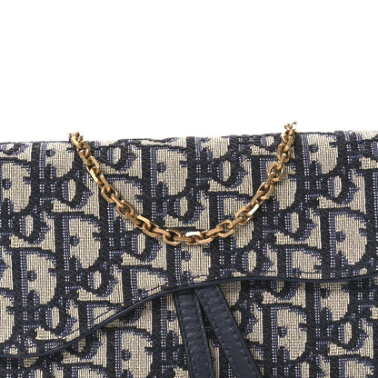 Christian Dior Oblique Saddle Chain Long Wallet Blue 8 of 10
