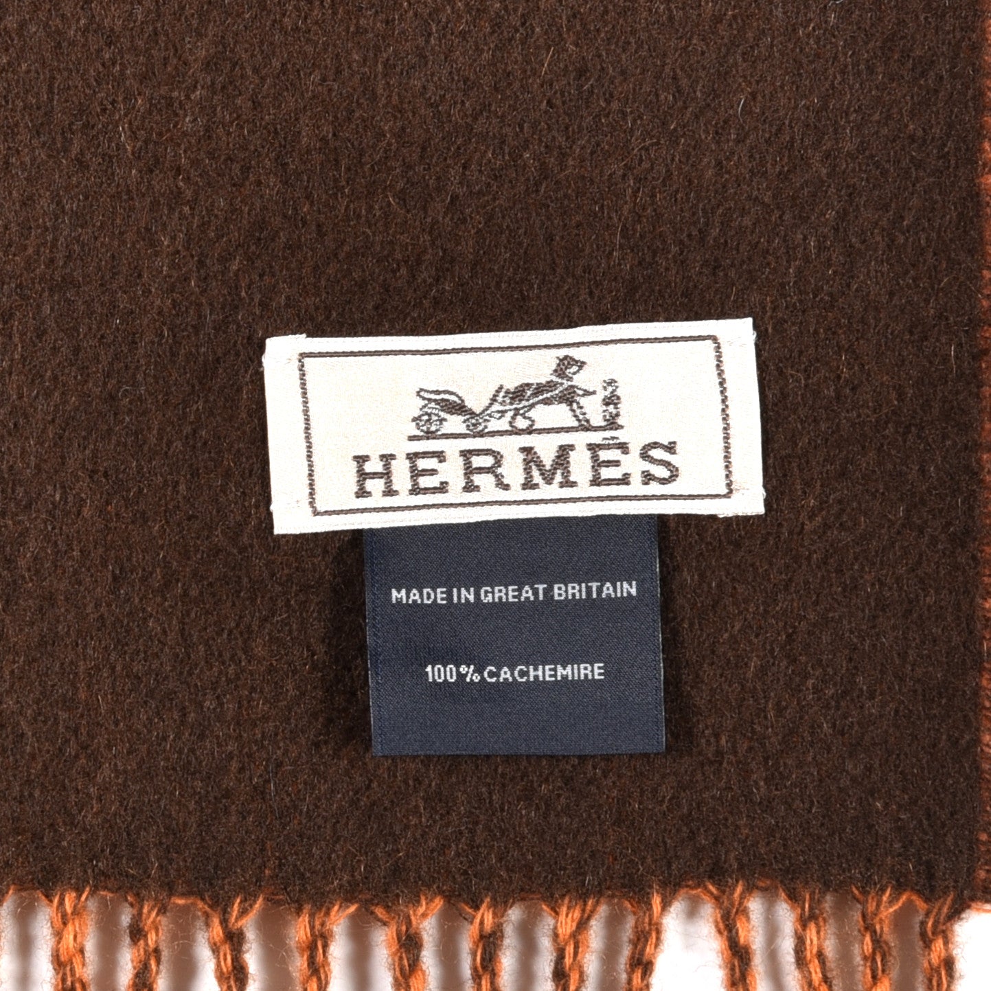 Cashmere Recto Verso Muffler Orange Boite Marron