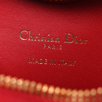 Christian Dior Calfskin Cannage Dioramour Caro Heart Pouch With Chain Bright Red 6 of 12