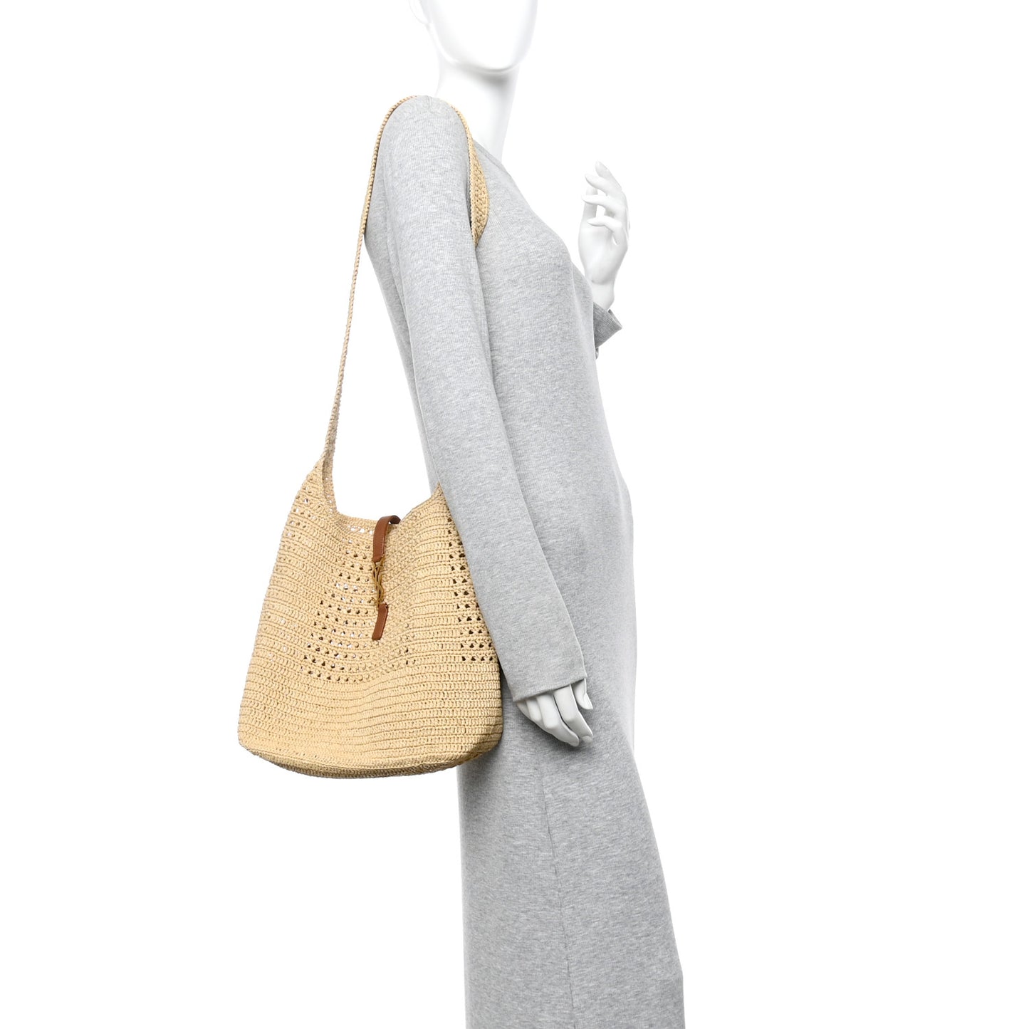 Raffia Monogram Hobo Naturale