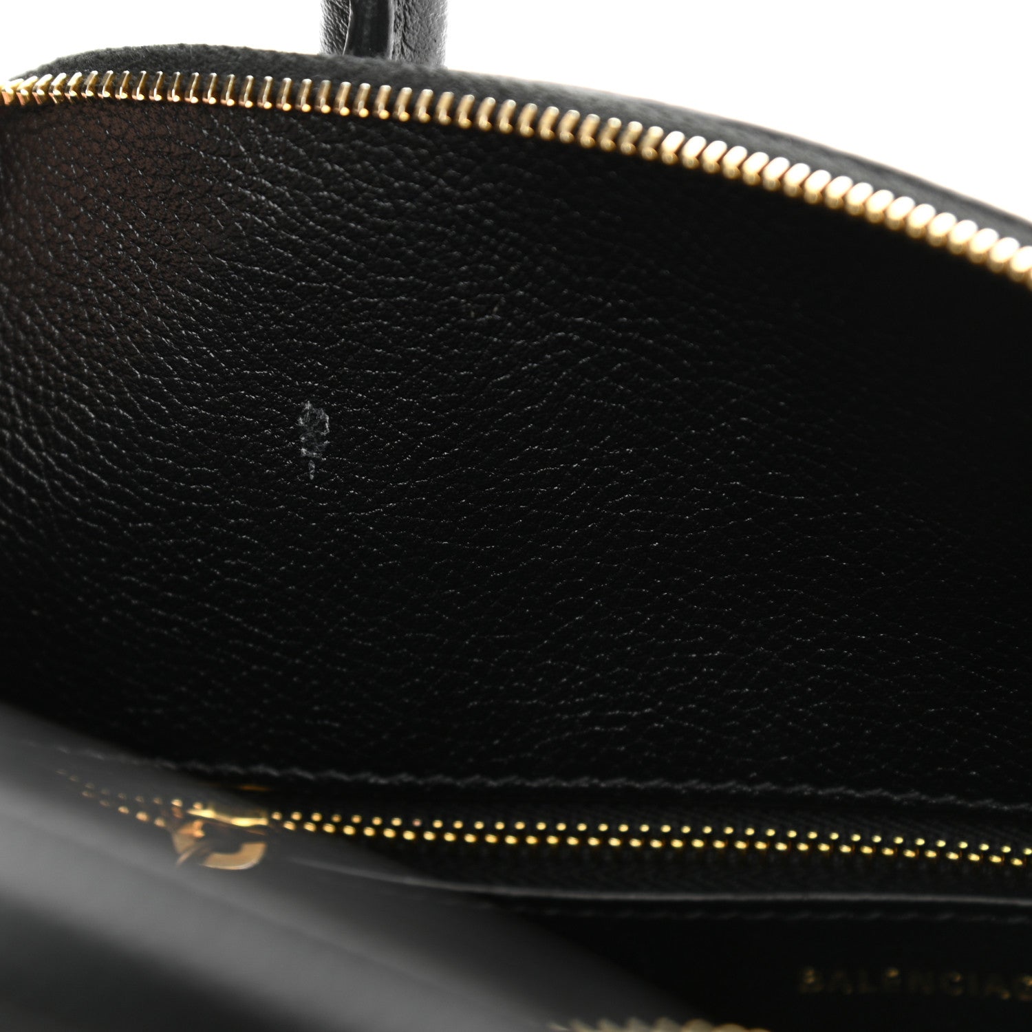 Balenciaga Grained Calfskin Logo S Ville Top Handle Bag Black White 12 of 12