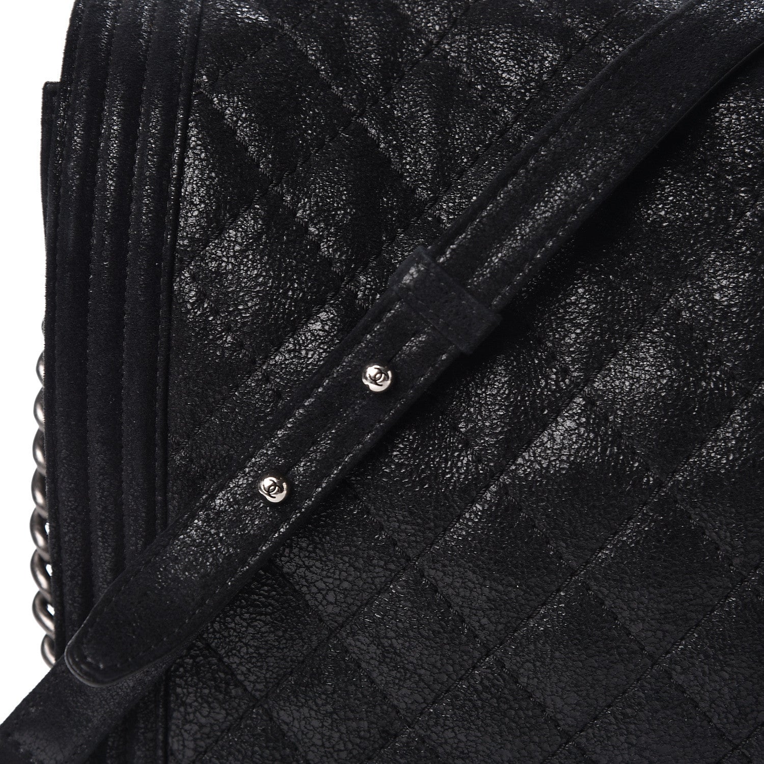 Chanel Iridescent Calfskin Quilted XL Gentle Boy Flap Black 9 of 11