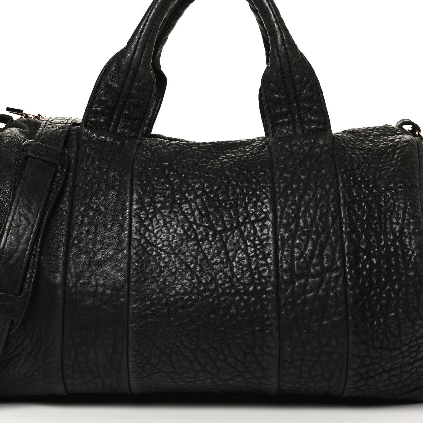 Pebbled Lambskin Rocco Black Rose Gold Hardware