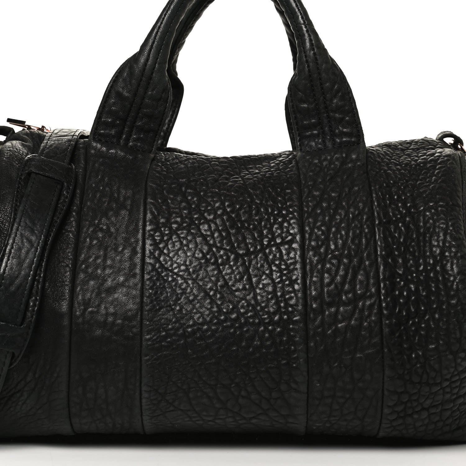 Alexander Wang Pebbled Lambskin Rocco Black Rose Gold Hardware 7 of 12