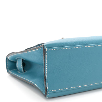 Hermes Swift Kelly Pochette Clutch Blue Jean 10 of 11