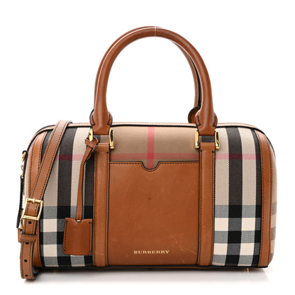 Burberry House Check Medium Alchester Bowling Bag Tan 1 of 20
