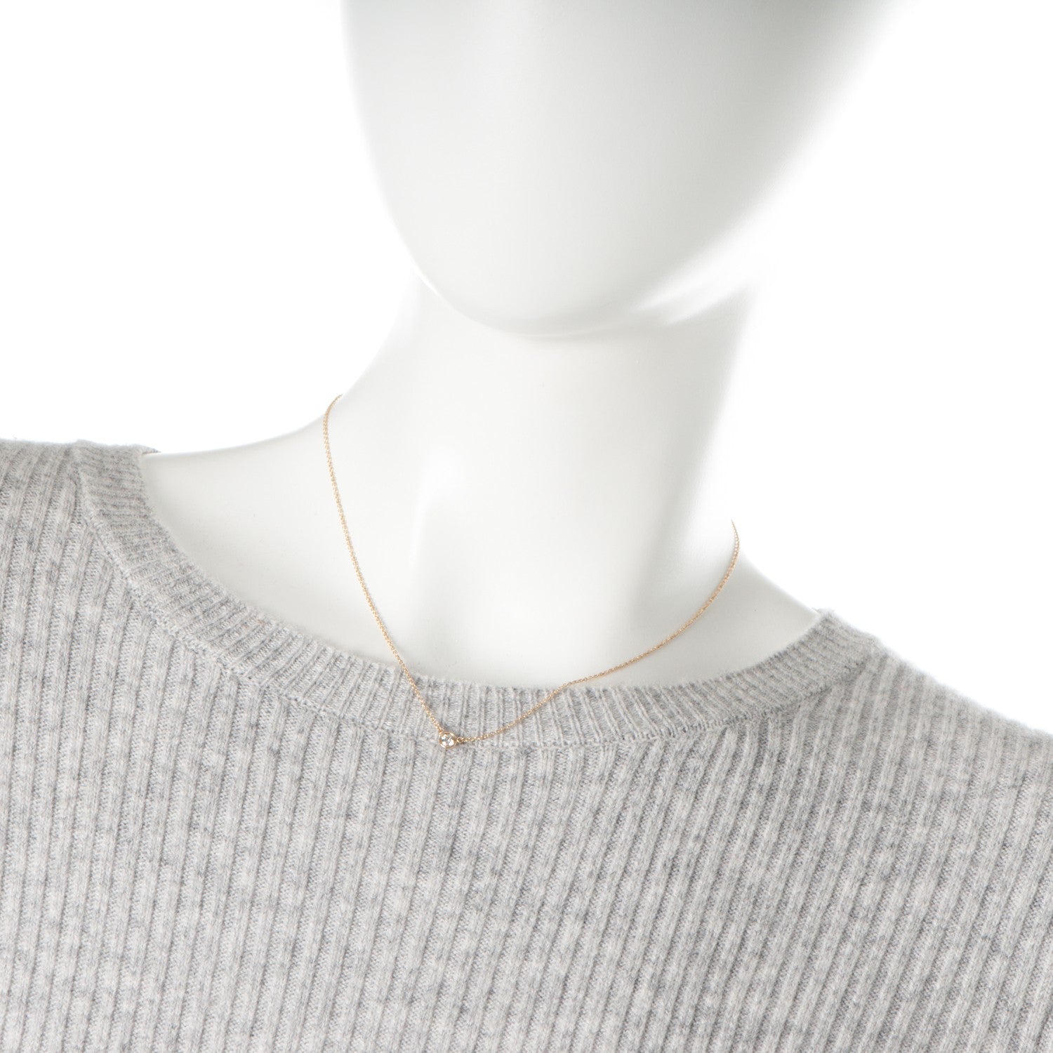 Tiffany 18K Yellow Gold Diamond .14ct Elsa Peretti Diamonds by the Yard Pendant Necklace 2 of 5