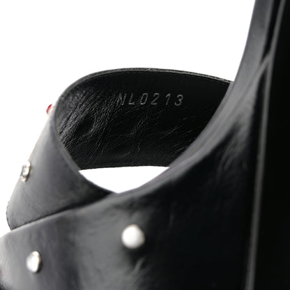 Louis Vuitton Calfskin Studded Fame Platform Sandals 37 Black 10 of 12