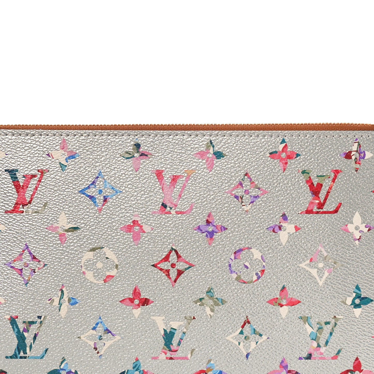 Metallic Monogram LV Garden Neverfull MM GM Pochette Silver