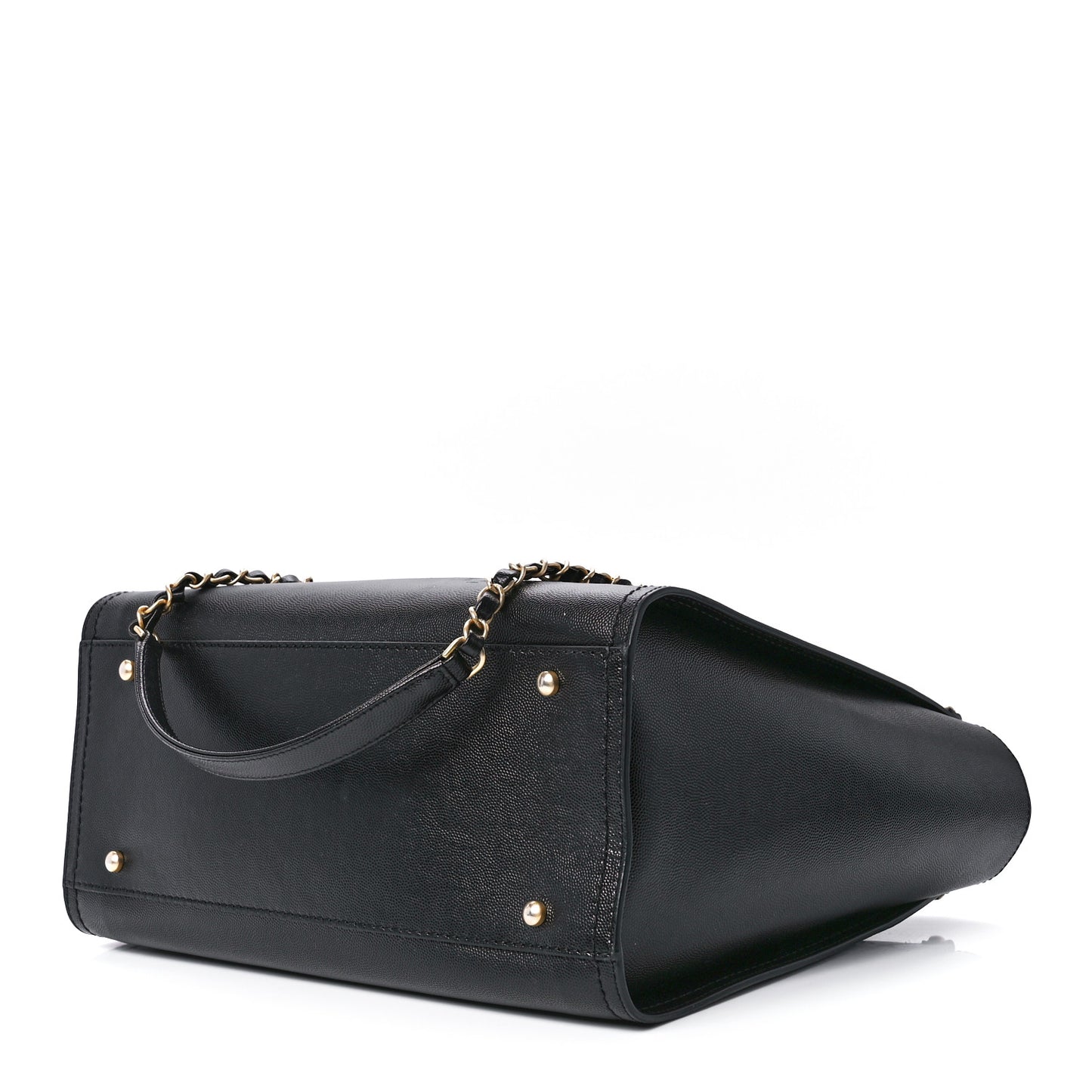 Caviar Medium Studded Deauville Tote Black