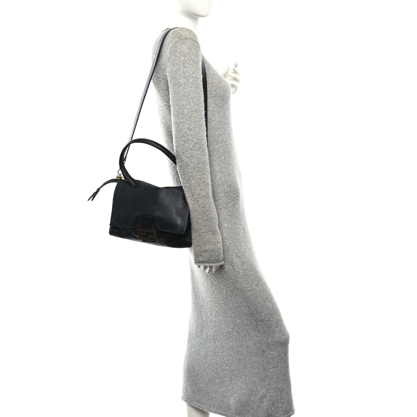Nappa Medium Mamma Baguette Black