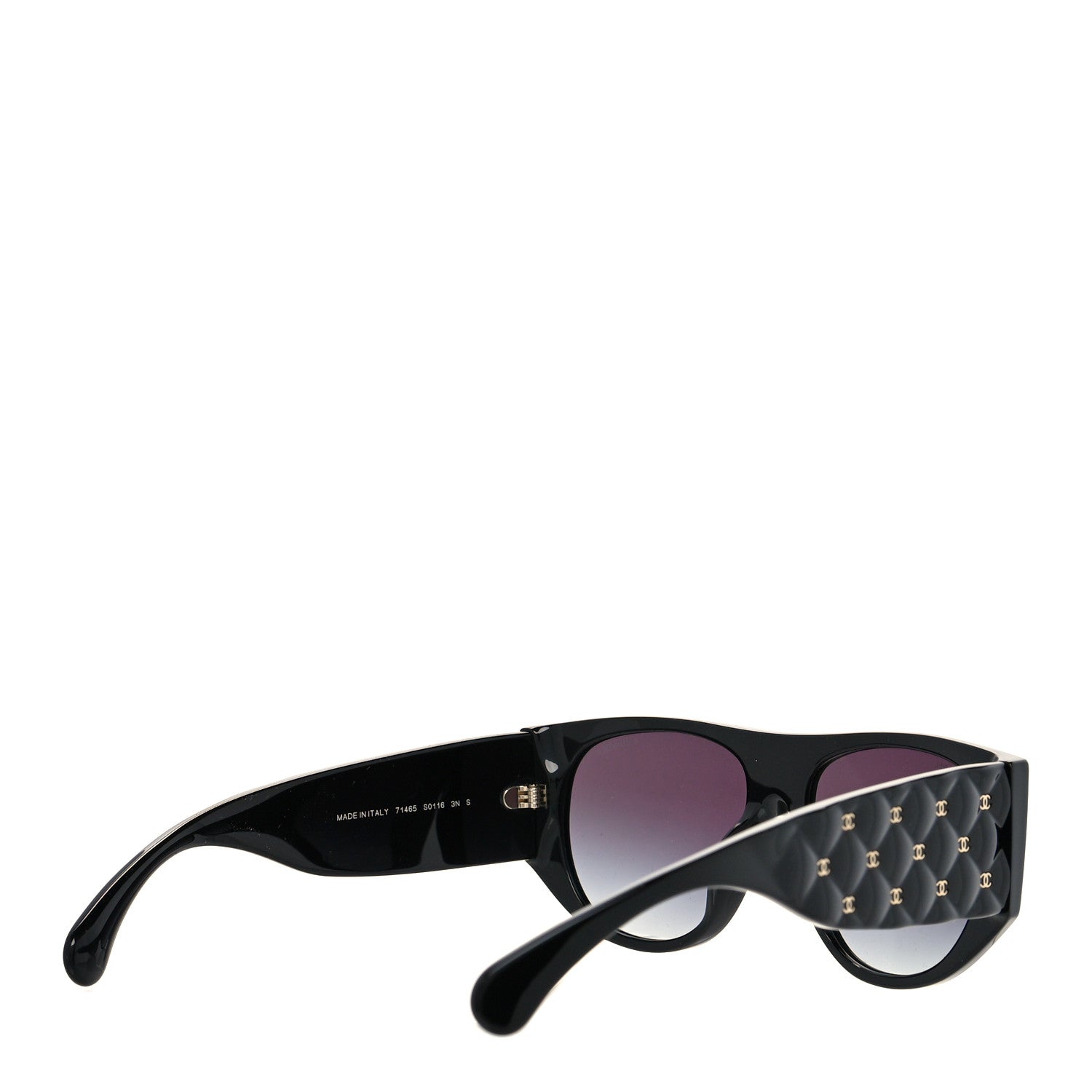 Chanel Acetate Quilted CC Pilot Sunglasses 71465 Black 4 of 8