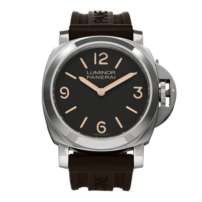 Panerai Stainless Steel Rubber 44mm Luminor Base Manual Winding Watch Black PAM00390 1 of 5