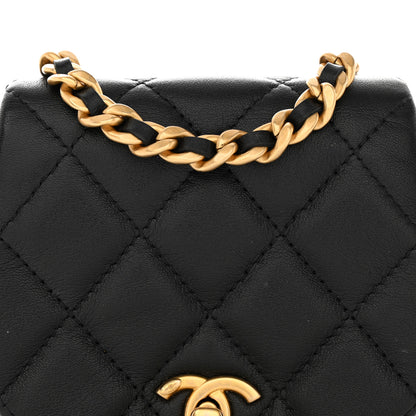 Chanel Calfskin Quilted Mini Coco Mail Clutch with Chain Black 9 of 16