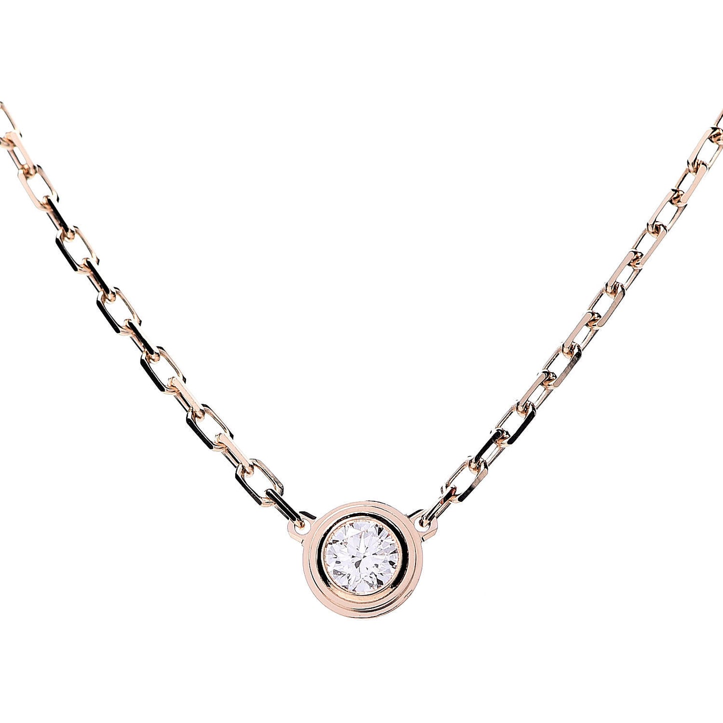 18K Pink Gold Diamond SM D'Amour Pendant Necklace