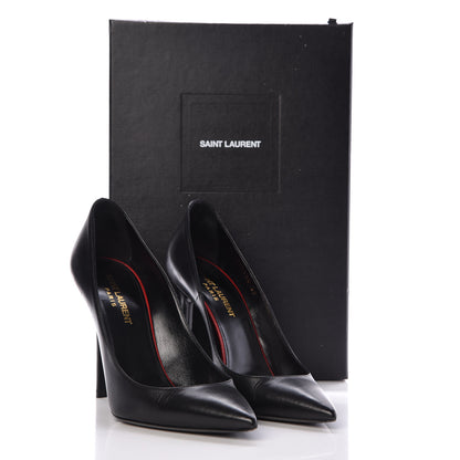 Saint Laurent Calfskin Zoe 105 Pumps 37 Black 1 of 9