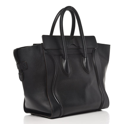 Celine Drummed Calfskin Mini Luggage Black 3 of 8