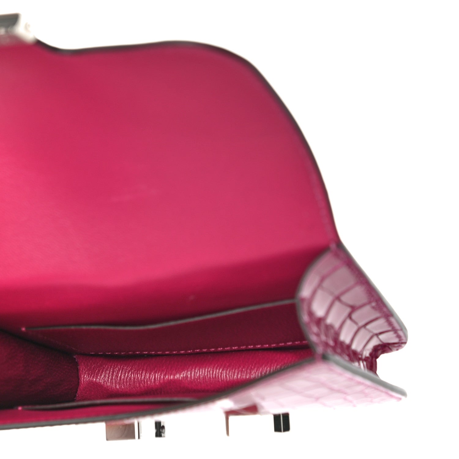 Hermes Shiny Alligator Constance Slim Wallet Rose Scheherazade 6 of 12