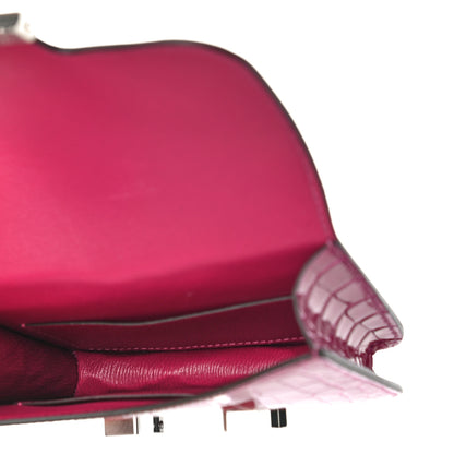 Hermes Shiny Alligator Constance Slim Wallet Rose Scheherazade 6 of 12