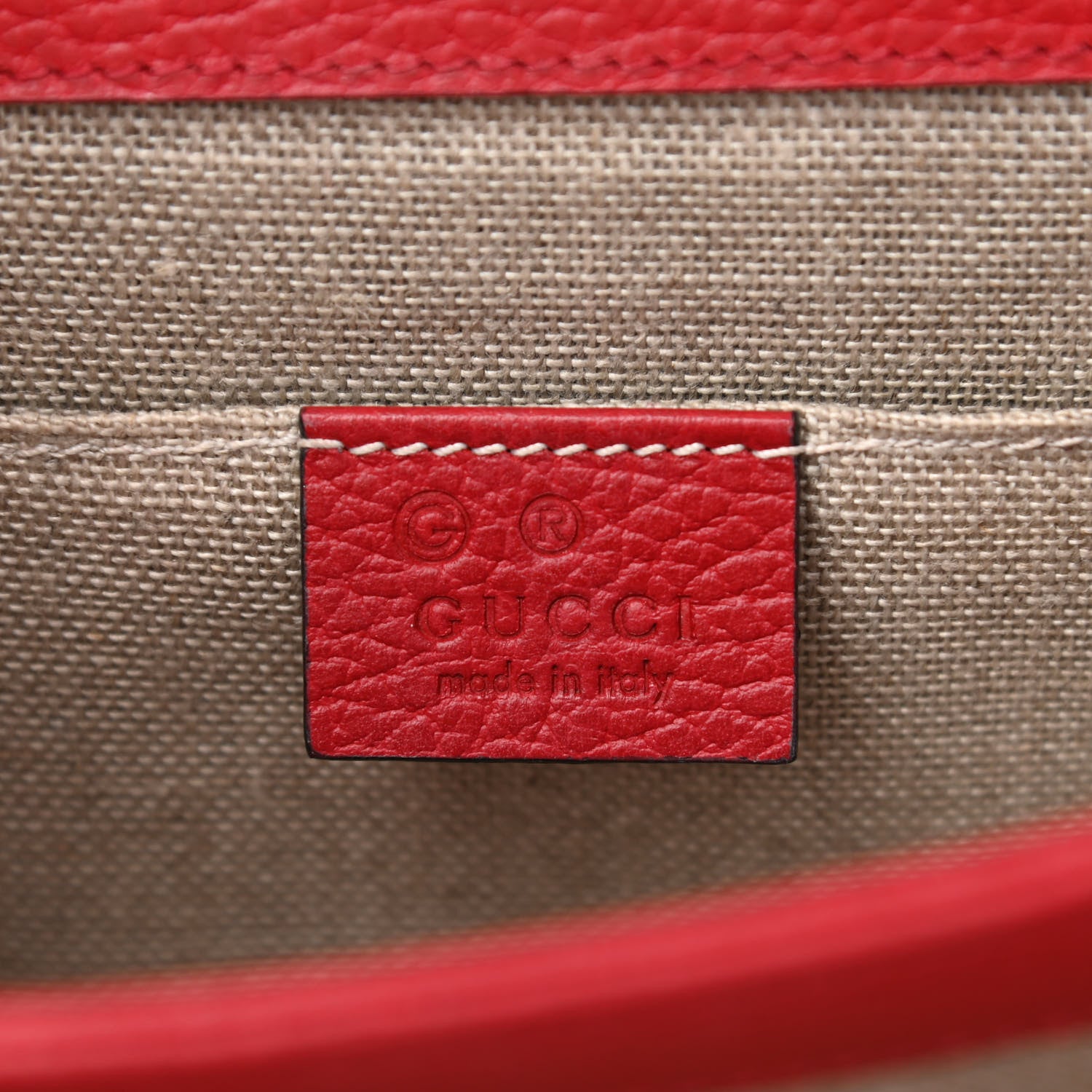 Gucci Dollar Calfskin Small Interlocking G Shoulder Bag Red 6 of 8