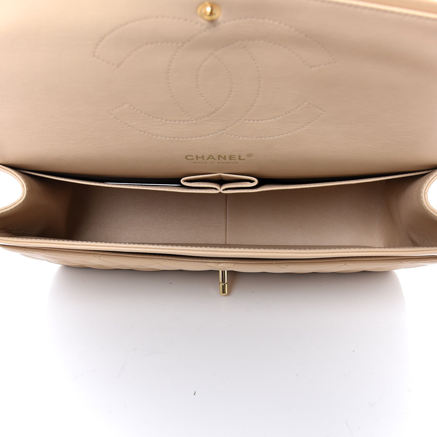 Chanel Lambskin Quilted Jumbo Double Flap Beige Clair 5 of 14