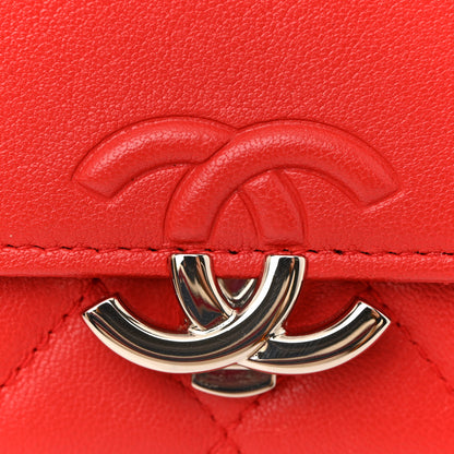 Chanel Grained Calfskin Quilted CC Box Wallet On Chain WOC Red 12 of 15