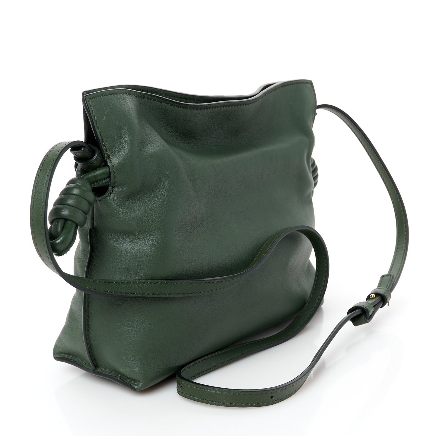 Calfskin Mini Flamenco Knot Bag Khaki