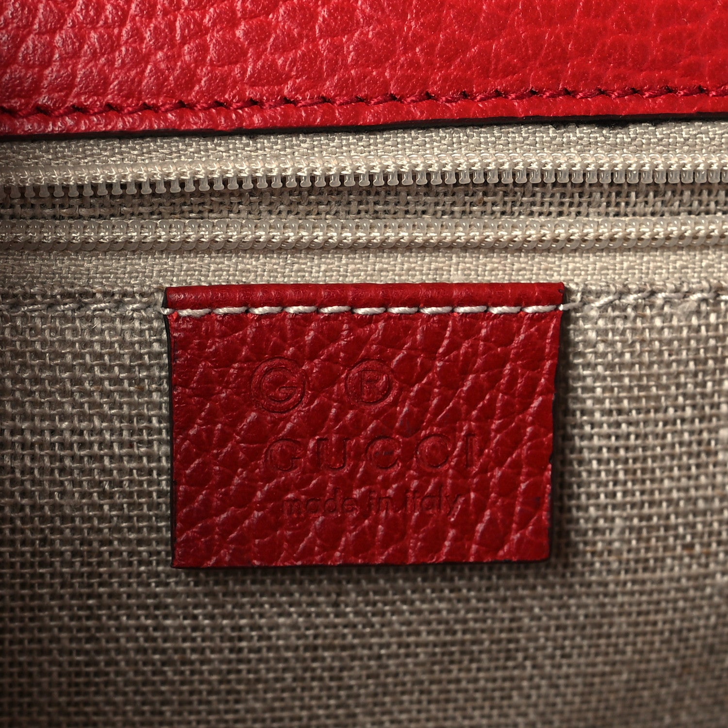 Gucci Dollar Calfskin Interlocking G Shoulder Bag Red 6 of 9