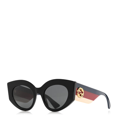 Gucci Acetate Oversized Rectangle Frame Web Sunglasses GG 0275/S Black 1 of 8