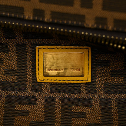 Fendi Vitello Zucca Large Peekaboo Iconic Satchel Yellow Tobacco 5 of 12