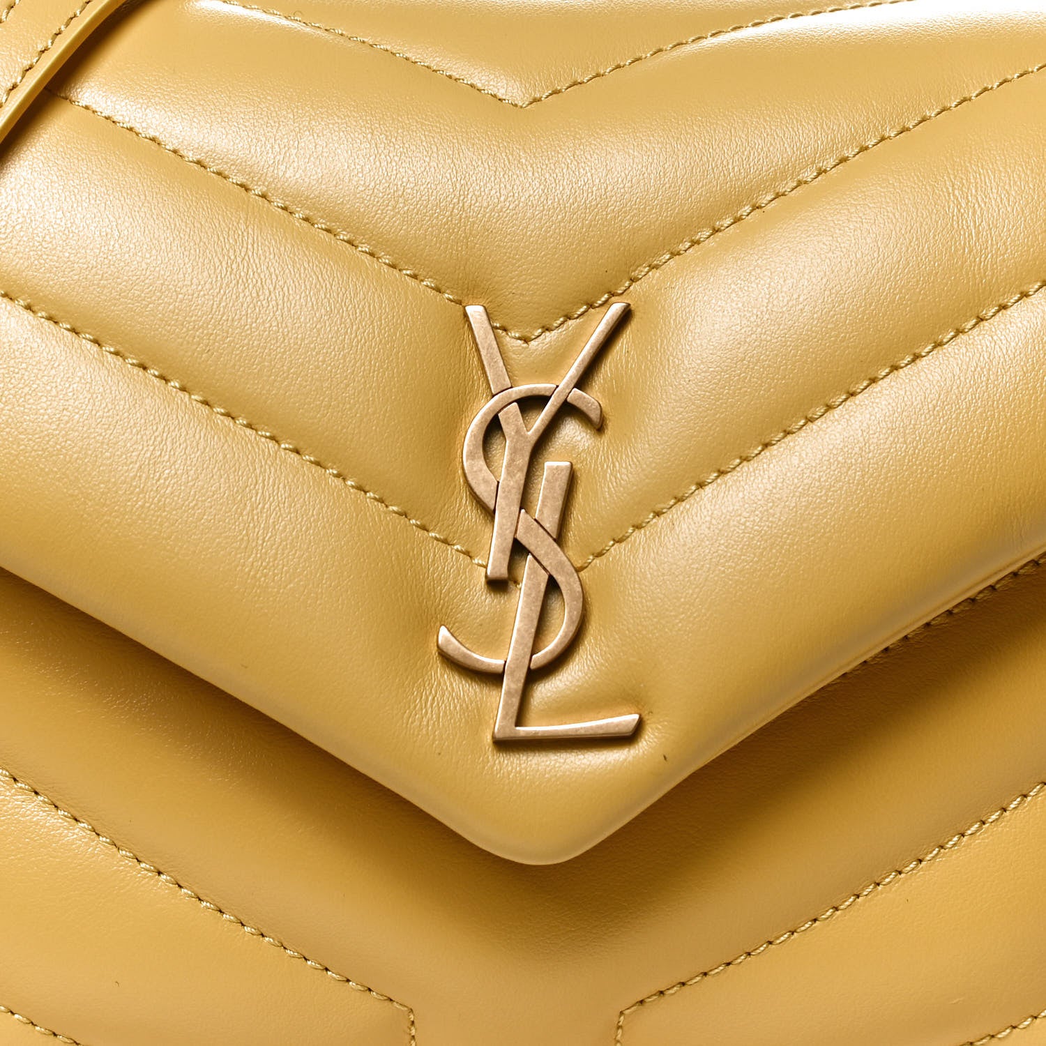 Saint Laurent Calfskin Y Quilted Monogram Toy Loulou Crossbody Bag Sunflower 9 of 12