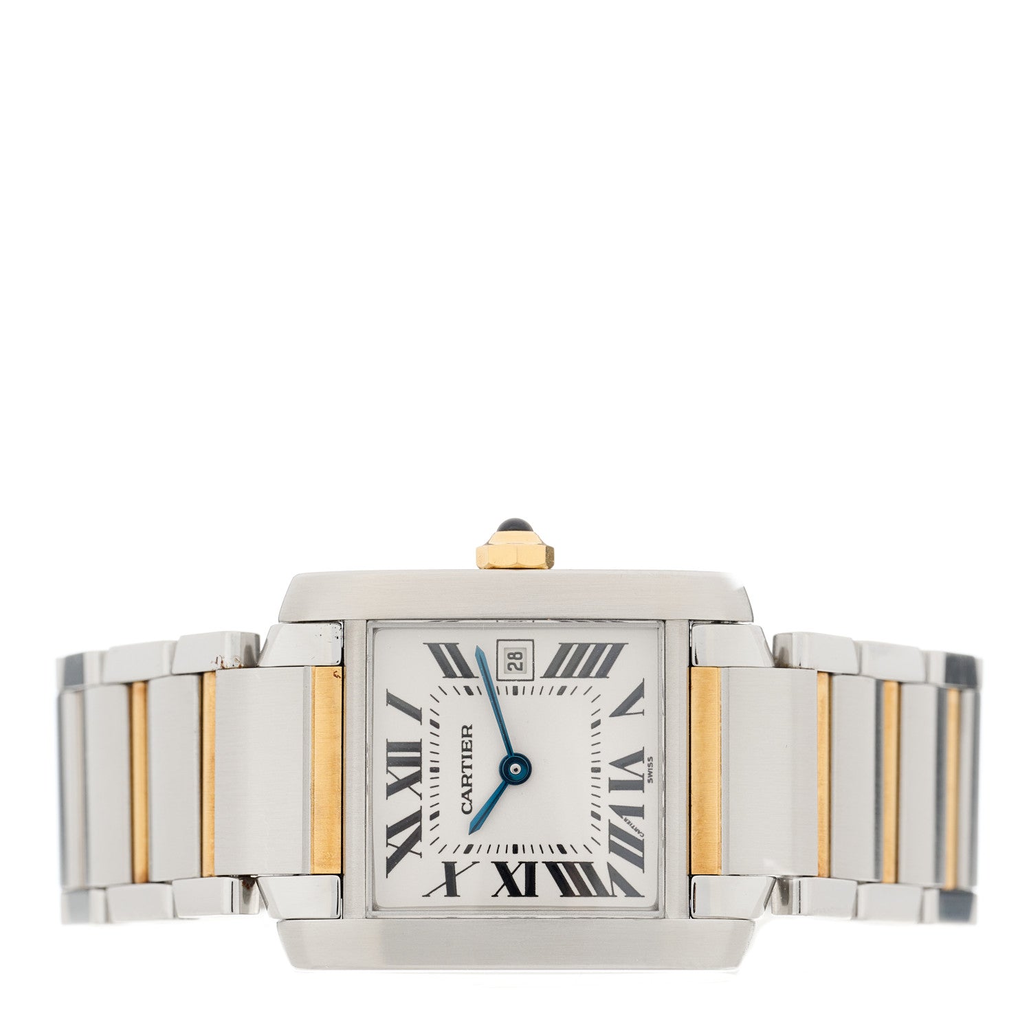 Cartier Stainless Steel 18K Yellow Gold 25mm Tank Francaise Quartz Watch 2 of 4