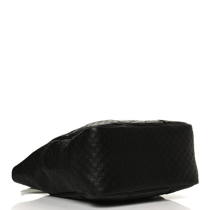 Gucci Guccissima Small Bree Zippered Tote Black 5 of 12