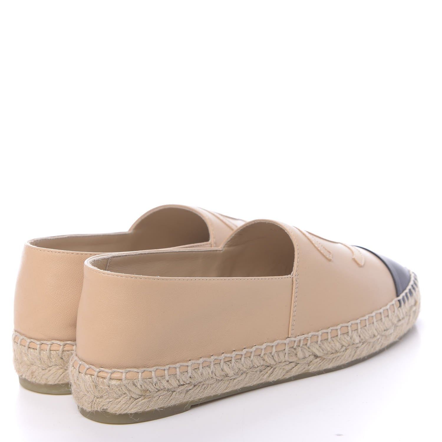 Chanel Lambskin CC Espadrilles 36 Beige Black 4 of 10