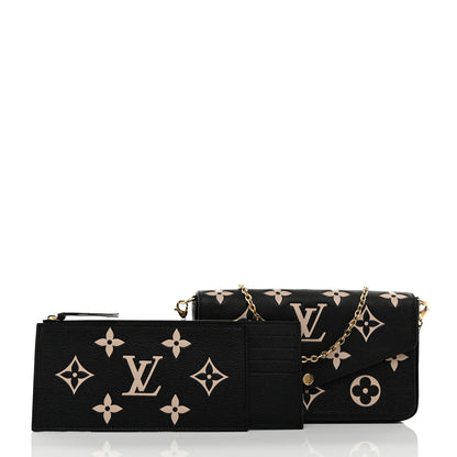 Louis Vuitton Empreinte Monogram Giant Felicie Pochette Black Beige 2 of 10