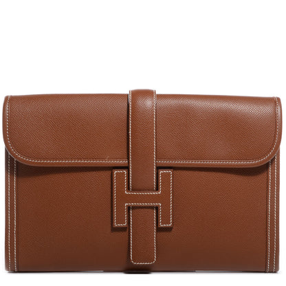 Hermes Epsom Jige PM Clutch Gold 1 of 7