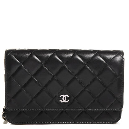 Chanel Lambskin Quilted Wallet On Chain WOC Black 1 of 9