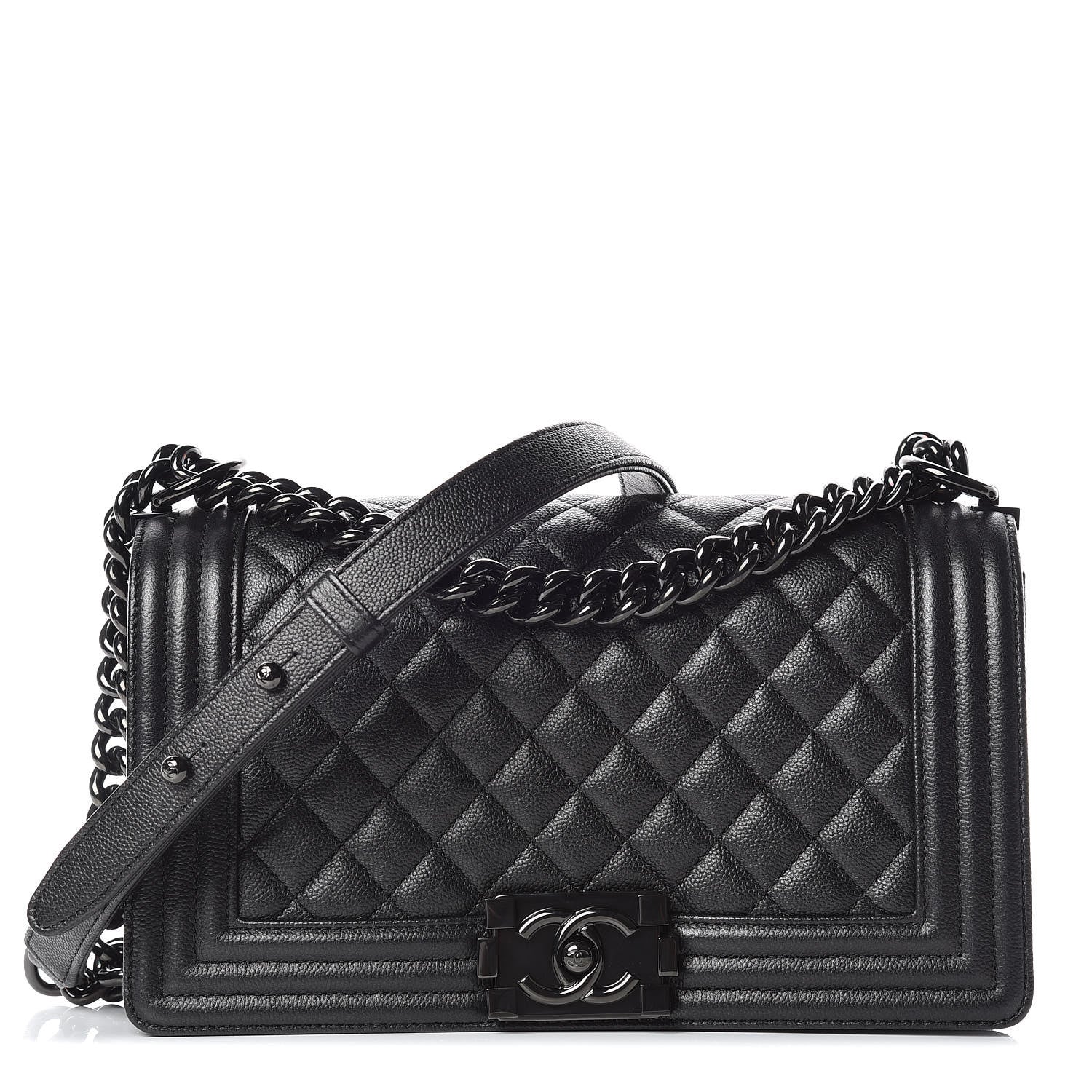 Chanel Caviar Quilted Medium Boy Flap So Black 1 of 10