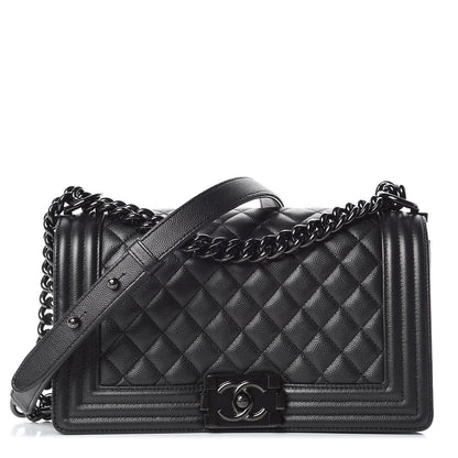 Chanel Caviar Quilted Medium Boy Flap So Black 1 of 10