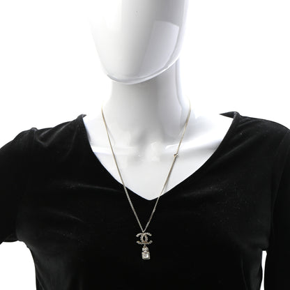 Chanel Crystal Pearl CC Necklace Pearly White Gold 2 of 6