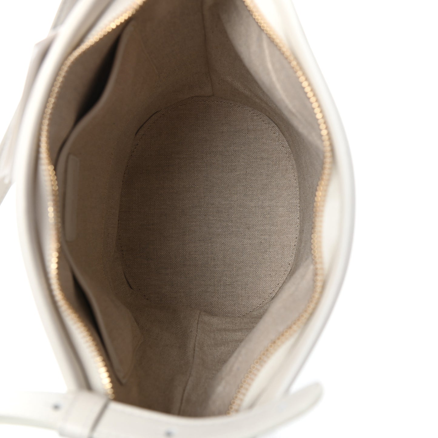 Pebbled Calfskin Zip Bucket Bag Snow