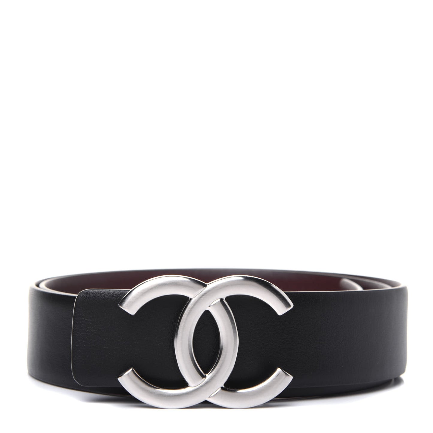 Calfskin CC Reversible Belt 80 32 Black Burgundy