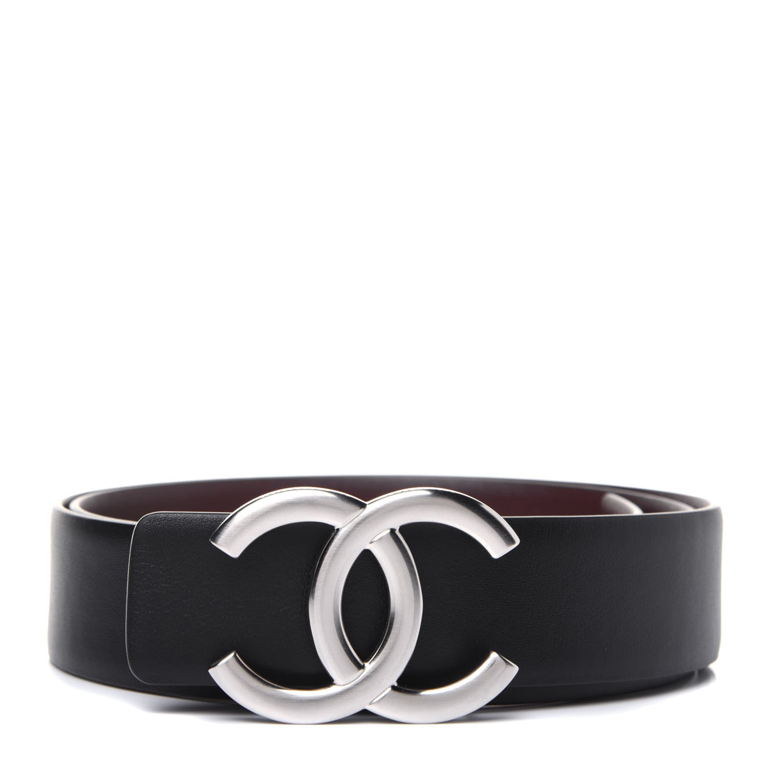 Chanel Calfskin CC Reversible Belt 80 32 Black Burgundy 1 of 7